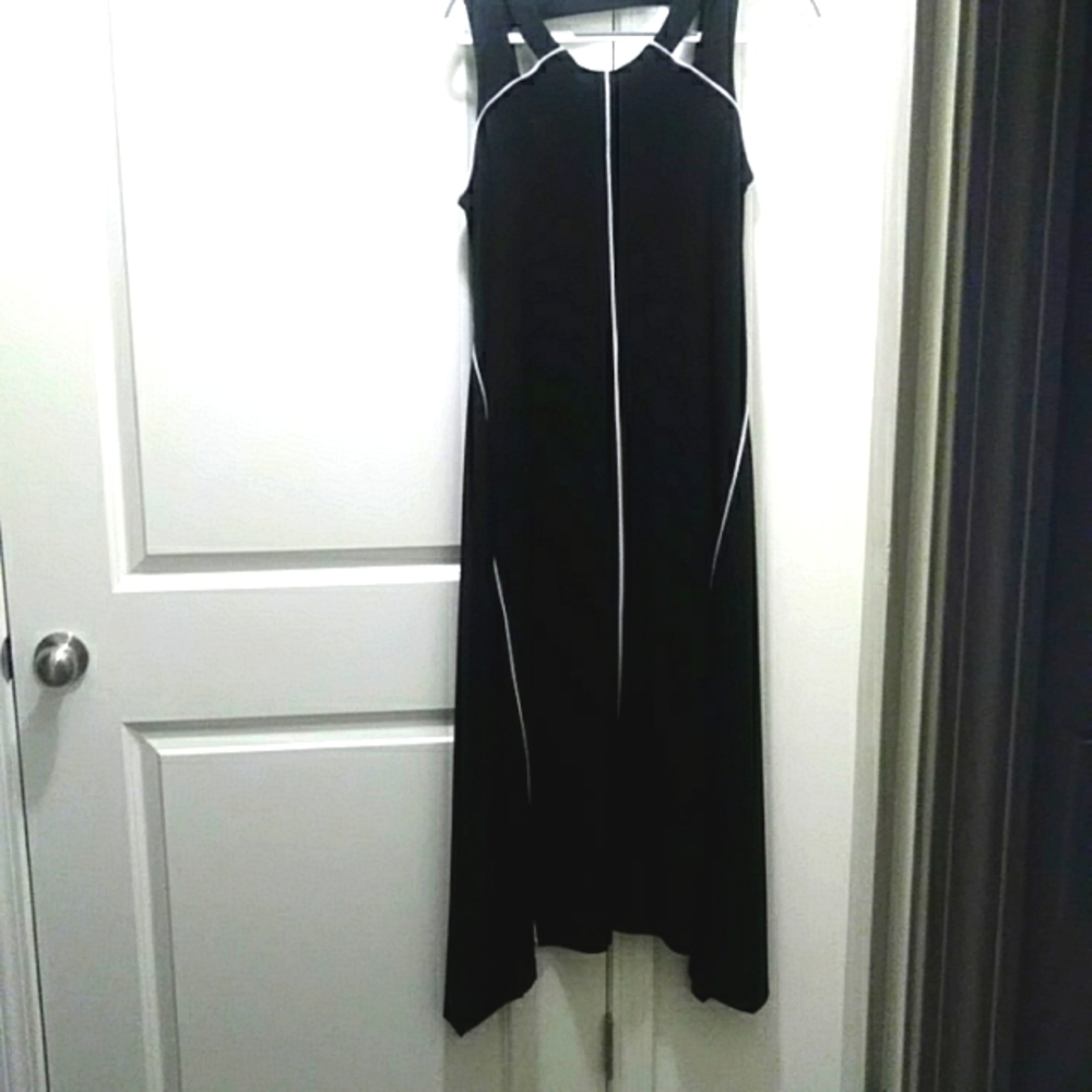 Rafaella Black Contrast Piping Midi Dress